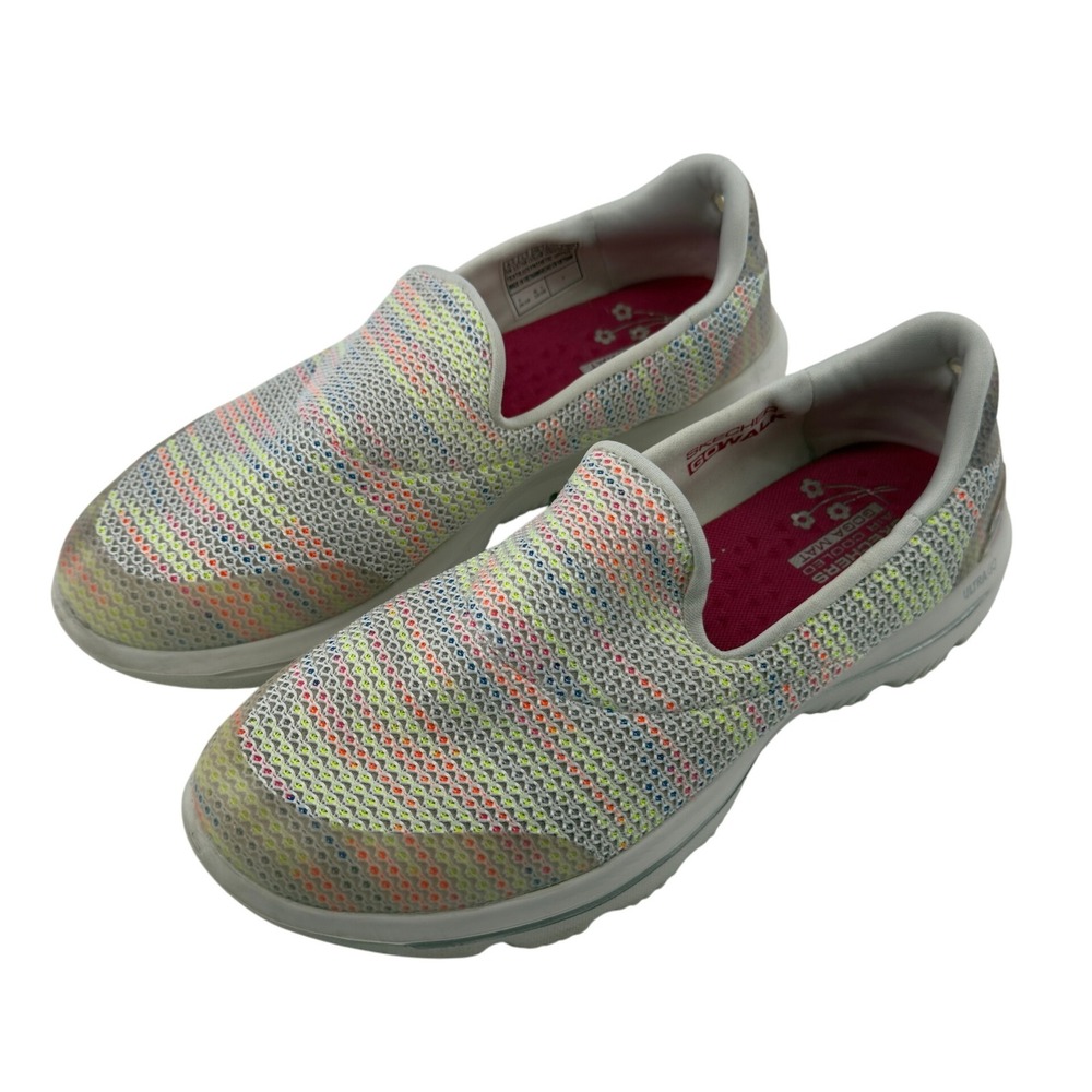 Skechers GOwalk Evolution Ultra Gladden Slip On Shoes White Multicolor Women 8.5